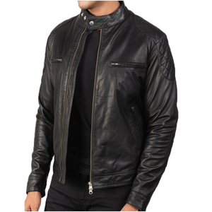 แจ็กเก็ตหนังสำหรับผู้ชายเสื้อแจ็คเก็ตหนังลำลองดีไซน์คลาสสิก - Product Image 6