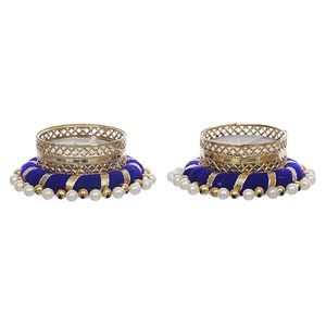 Elegant Golden Blue Decorative <b>Tea</b> <b>Light</b> Candle Holders for Home Decor - Product Image 2