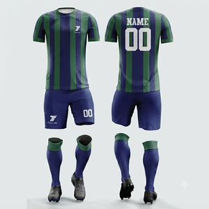 Conjunto de Uniforme de Fútbol Personalizado de Alta Calidad, Transpirable, de Secado Rápido, en Poliéster, Unisex para Adultos, con Cintura Elástica - Product Image 3