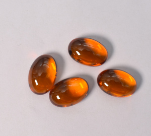 Cabujón ovalado de citrino naranja de laboratorio con base plana, 11x9 mm, piedra preciosa suelta calibrada para joyería - Product Image 4