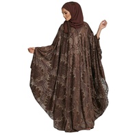 Abaya Traditionnelle Islamique Respirante et Légère en Polyethersulfone pour Femme, Longue, Longueur Cheville, Col Montant, Style Vintage, pour la Prière