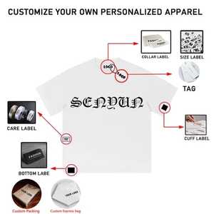 T-shirt personnalisé blanc à manches courtes pour homme, col rond, étiquettes personnalisées, impression écologique, 100 % coton, coupe oversize - Product Image 4