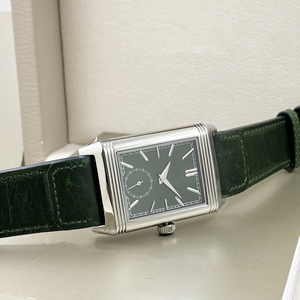 Double-sided Reversible <b>Rectangular</b> Skeleton Mechanical <b>Watch</b> with Chronograph Function, Polished Stainless Steel Flip Case Dual - Product Image 3