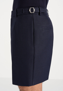 Pantalones Cortos Bermuda Azul Marino para Hombre, Cintura Media, Cierre Elástico, Color Sólido, Tela Oxford, Estilo Casual, Material de Algodón Transpirable - Product Image 5