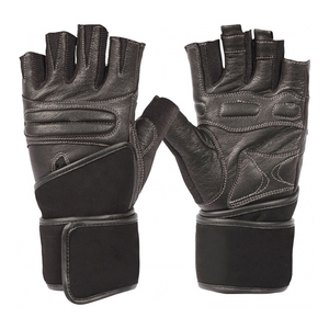 Gants d'entraînement en cuir demi-doigts avec fermeture Velcro pour arts martiaux, unisexe, meilleure vente, néoprène et cuir haute résistance. - Product Image 3