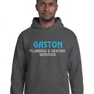 Sweat à capuche brodé Gaston Plumbing, logo d'entreprise personnalisé, vêtements de travail, uniforme du personnel, vente en gros, fabricant OEM ODM - Product Image 1
