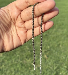 Tobillera de pirita natural con piedras facetadas de plata de ley 925, hecha a mano, proveedor mayorista - Product Image 3