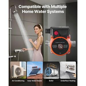 Sistema di Pompa di Ricircolo Acqua Calda 10 GPM, Circolazione Istantanea, Controllo a 3 Velocità, 0.13 HP, 110/120V, NPT 3/4 Pollici - Product Image 2