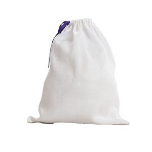 Bolsa de Algodón Blanca Lisa con Cordón Morado, Lavable, Textil para el Hogar, para Uso en Exteriores, Mejor Precio, Proveedor OEM al por Mayor - Product Image 1