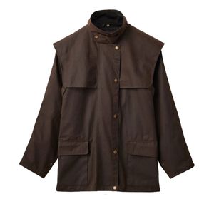 Manteau long d'équitation en cuir huilé/ciré pour homme adulte, imperméable, très vendu - Product Image 1