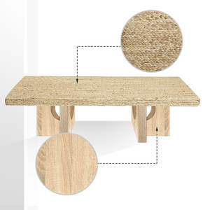 Mesa de centro rectangular de ratán, decoración elegante para el hogar - Product Image 5