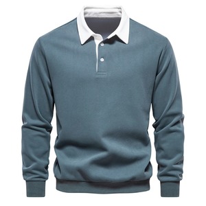 Camisa de Hombre de Manga Corta, Cuello Alto, Tejido a Rayas, Corte Regular, Diseño Casual, Color Negro y Beige, Patrón de Bloques de Color en Contraste, 100% - Product Image 5