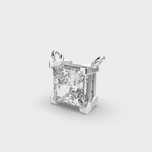 จี้เพชรทรงปรินเซสคัทแบบเม็ดเดี่ยว ตัวเรือนเงินแท้ 925 สไตล์วินเทจ - Product Image 3