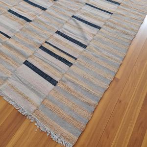 Tapis en laine et jute fait main, écologique, abstrait, antidérapant, tissé à la main, pour salon et chambre à coucher, adapté aux animaux domestiques - Product Image 3