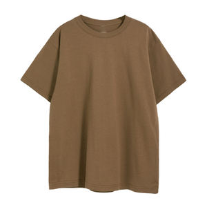 T-shirt en coton uni pour homme, tissu respirant et doux, manches courtes, col rond, vêtements décontractés pour impression en gros - Product Image 4