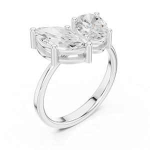 Internet Jewels Bague de fiançailles solitaire ethnique plaquée or 14 carats avec diamant rond taille brillant pour la mariée - Product Image 3