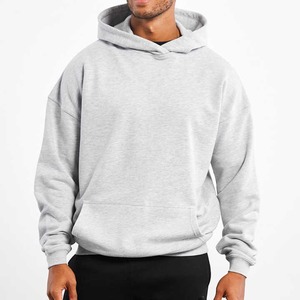 Sweat-shirt à capuche gris clair pour homme, coupe classique, couleur unie, décontracté, en coton French Terry, pull-over, vêtement d'hiver, teinture unie, coupe-vent - Product Image 6