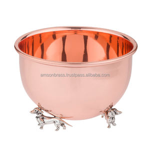 Cuenco de cobre de lujo, vajilla de cobre puro de Metal, tazón de mesa, tazón con patas de perro - Product Image 1
