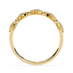 Bague en or 18 carats massif avec diamant naturel taille brillant, forme cerf-volant et perles empilables, certifiée IGI, pour femme, mariage et fiançailles - Product Image 4