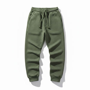 Pantalon de jogging en molleton pour homme avec logo personnalisé, coton et polyester, anti-rétrécissement, respirant, fermeture à cordon, décontracté, pour l'hiver - Product Image 2