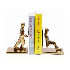 Sujetalibros de aluminio plateado de alta calidad, estantería decorativa para hombre de trabajo, soporte para libros pesados, decoración del hogar - Product Image 2