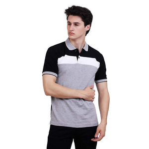 Camiseta Polo de Manga Corta para Hombre, Diseño Color Block, Tejido de Algodón, Casual, Transpirable, Diseño Sólido, Corte Regular - Product Image 4