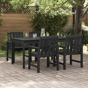 Ensemble de chaises de jardin en polyéthylène noir, 4 pièces, 65,5 x 59 x 88 cm - Product Image 1