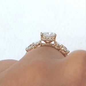 Gold Lab Grown Diamond IGI Certified Female Ring F Color Yellow 3CT Radiant Cut VS1 9KT 3GM 1CT Side Diamond Lab Grown Diamond - Product Image 4