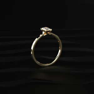 Anillo de Boda con Diamantes de Corte Radiante, Anillo Dorado con Piedras Blancas, Claridad VS, Compre Directamente del Proveedor Indio - Product Image 3