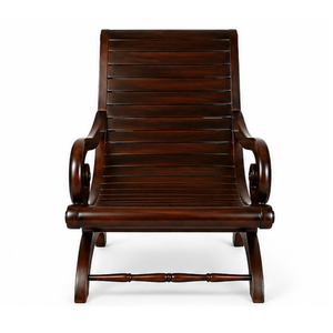 Sillón de Madera de Teca de Lujo, Sillón Clásico con Brazos Curvos, Silla de Madera Maciza para Decoración de Interiores, Muebles Hechos a Mano para Sala de Estar - Product Image 2