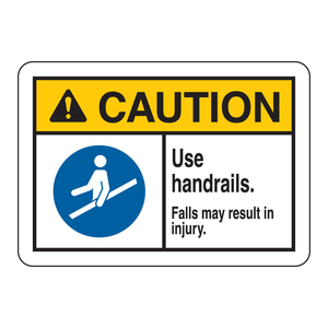 Panneau de signalisation de sécurité en aluminium pour main courante, imprimé UV 7x10 pouces, pour escaliers et rampes - Product Image 1