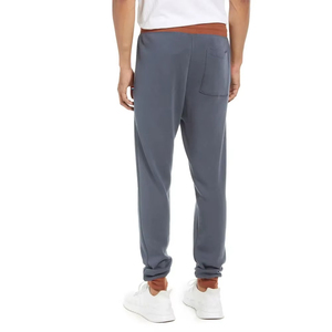 Pantalon de jogging décontracté pour homme, taille élastique, cordon de serrage, bande latérale, gris, mélange coton-polyester, pour l'automne - Product Image 2
