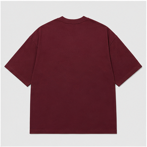Camiseta de Manga Corta Extra Grande para Hombre, de Algodón Grueso Color Borgoña, Personalizada, MTS-OVR-0035 - Product Image 2