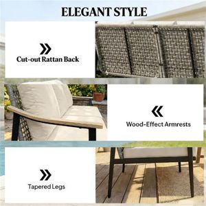 Divano da Giardino Doppio Color Kaki, Arredamento da Esterno di Alta Qualità - Product Image 3