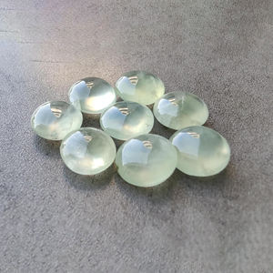 Pierre précieuse naturelle Prehnite Briolette Cabochon, ronde, calibrée, de qualité, polie, en vrac, toutes tailles, vente en gros - Product Image 3