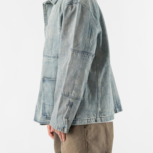 2026 Denim Jean <b>Jacket</b> High Quality Blue Oversized <b>Long</b> Denim <b>Jackets</b> Denim <b>Jacket</b> for <b>Man</b> Plus Size - Product Image 6