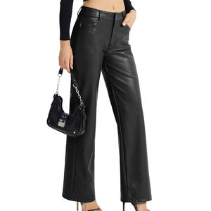 Pantalon en cuir pour femme, couleur unie, nouvelle collection, en cuir véritable, très demandé. - Product Image 4