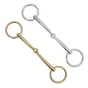 Mors à anneau lâche équestre haut de gamme en acier inoxydable pour l'entraînement et l'équitation des chevaux, avec support latéral durable pour la stabilité et la prévention du rejet du mors - Product Image 1
