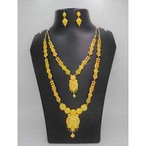 Conjunto de collar para mujer, joyería India especial de Dubái, joyería de los Emiratos Árabes Unidos, conjunto de collar con colgante chapado en oro, conjunto de pulsera, pendientes - Product Image 2