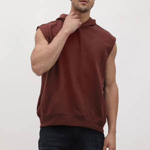 เสื้อกล้ามมีฮู้ดออกกำลังกายลายโลโก้แบบใหม่สำหรับผู้ชาย เพาะกาย เสริมกล้ามเนื้อ เสื้อยืดแขนกุดแบบคัตออฟสำหรับออกกำลังกาย - Product Image 1