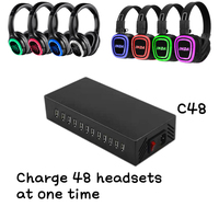 Station de charge USB-C 48 ports C48, charge rapide pour 48 casques Silent Disco, adaptateur secteur en gros pour la location