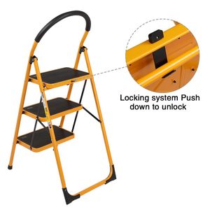 Portable 3-<b>Step</b> <b>Folding</b> Anti-Slip Stool with Rubber Hand Grip Home and Kitchen RT <b>Ladder</b> & Scaffolding Parts - Product Image 5