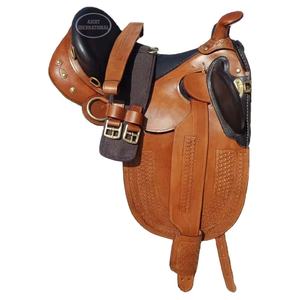 Selle de cheval de dressage anglaise personnalisée en cuir d'outillage à la main en noir et marron produit vendu en gros - Product Image 4