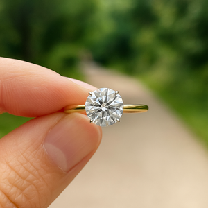 Classic Round Cut Lab Grown Diamond <b>Solitaire</b> <b>Ring</b> in 14K 18K Solid Gold | IGI Certified Genuine Diamond Engagement <b>Ring</b> Supply - Product Image 1