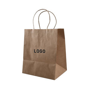 ถุงกระดาษคราฟท์สีน้ำตาลพิมพ์โลโก้ตามสั่ง ลดราคาพิเศษ สำหรับใส่อาหารกลับบ้าน บรรจุภัณฑ์เคลือบลามิเนต มีหลายขนาดให้เลือกสำหรับอาหารแบบนำกลับบ้าน - Product Image 2
