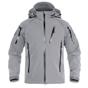2025 OEM personnalisé hommes XL Softshell veste imperméable col montant coupe-vent Style décontracté hiver tricoté tissu - Product Image 5