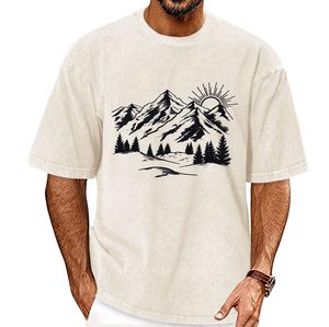 T-shirts vierges 100 % coton épais, blancs unis, personnalisables, pour hommes, coupe oversize, col rond, prix de gros - Product Image 6