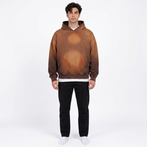Men's Vintage Acid Wash Hoodie Gradient Color Pullover Sweatshirt Casual Long Sleeve <b>Winter</b> 100% Cotton <b>Fleece</b> Oversized - Product Image 2