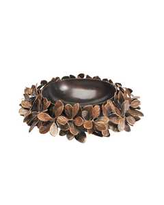 Cuenco Metálico Hecho a Mano con Diseño de Hojas, Estilo Contemporáneo, Ecológico y Duradero para Decoración de Bodas - Product Image 1