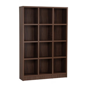 Walnut Finish Knock Down <b>Cube</b> Bookcase Storage Display Shelf Modern Living Room Home Office - Product Image 1